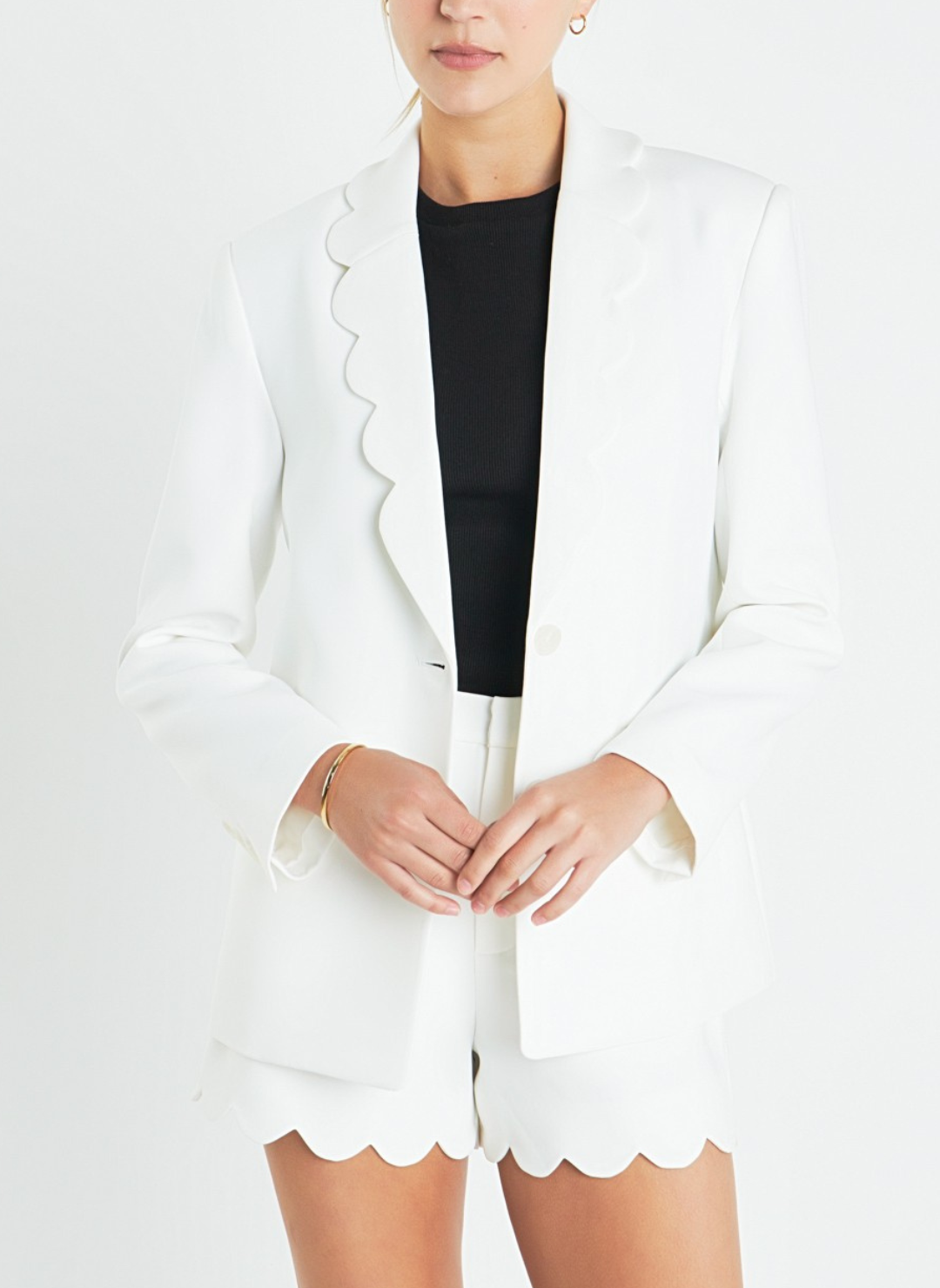 Scalloped blazer discount