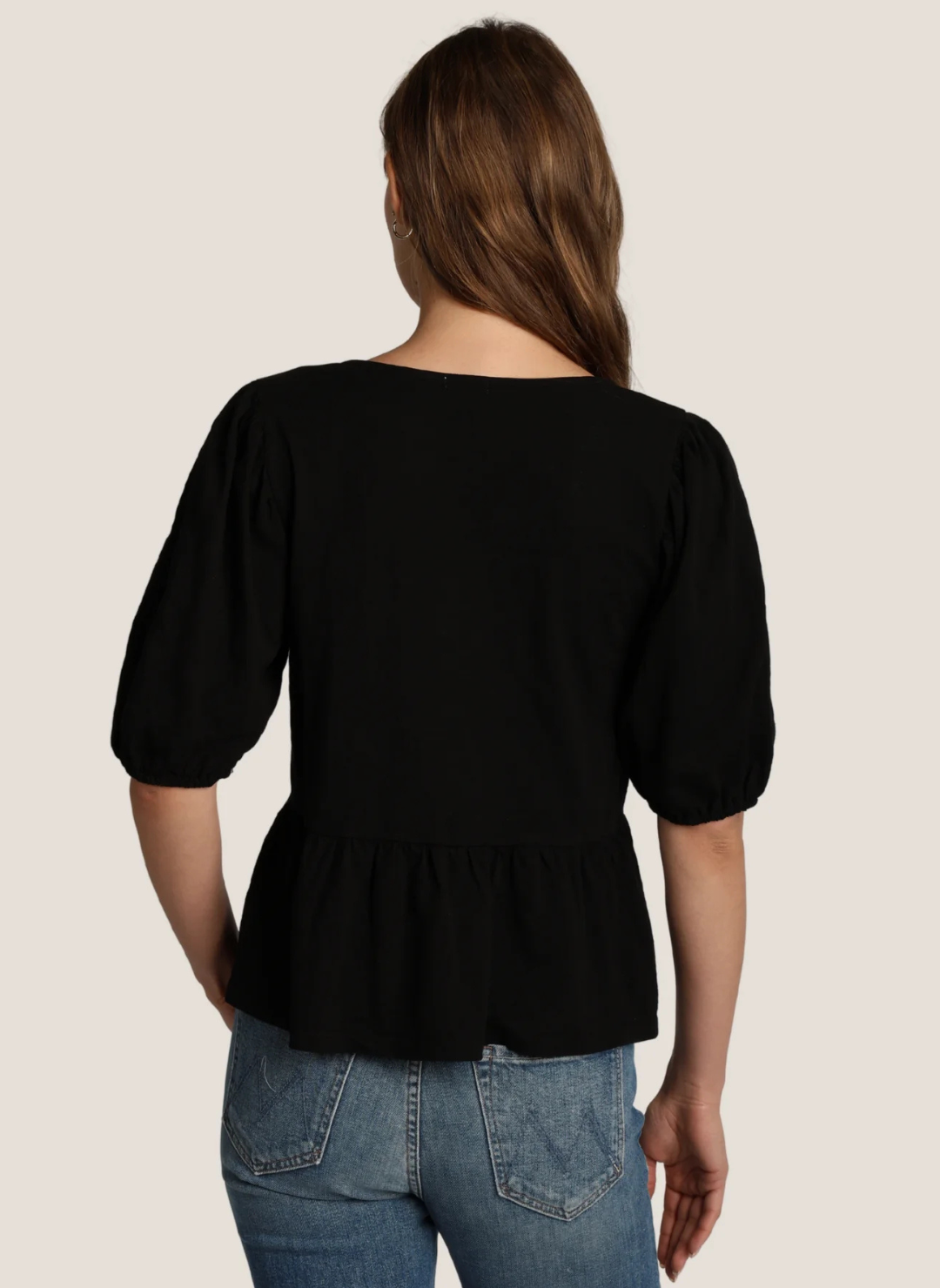 Gemma Cotton Slub Peplum Top