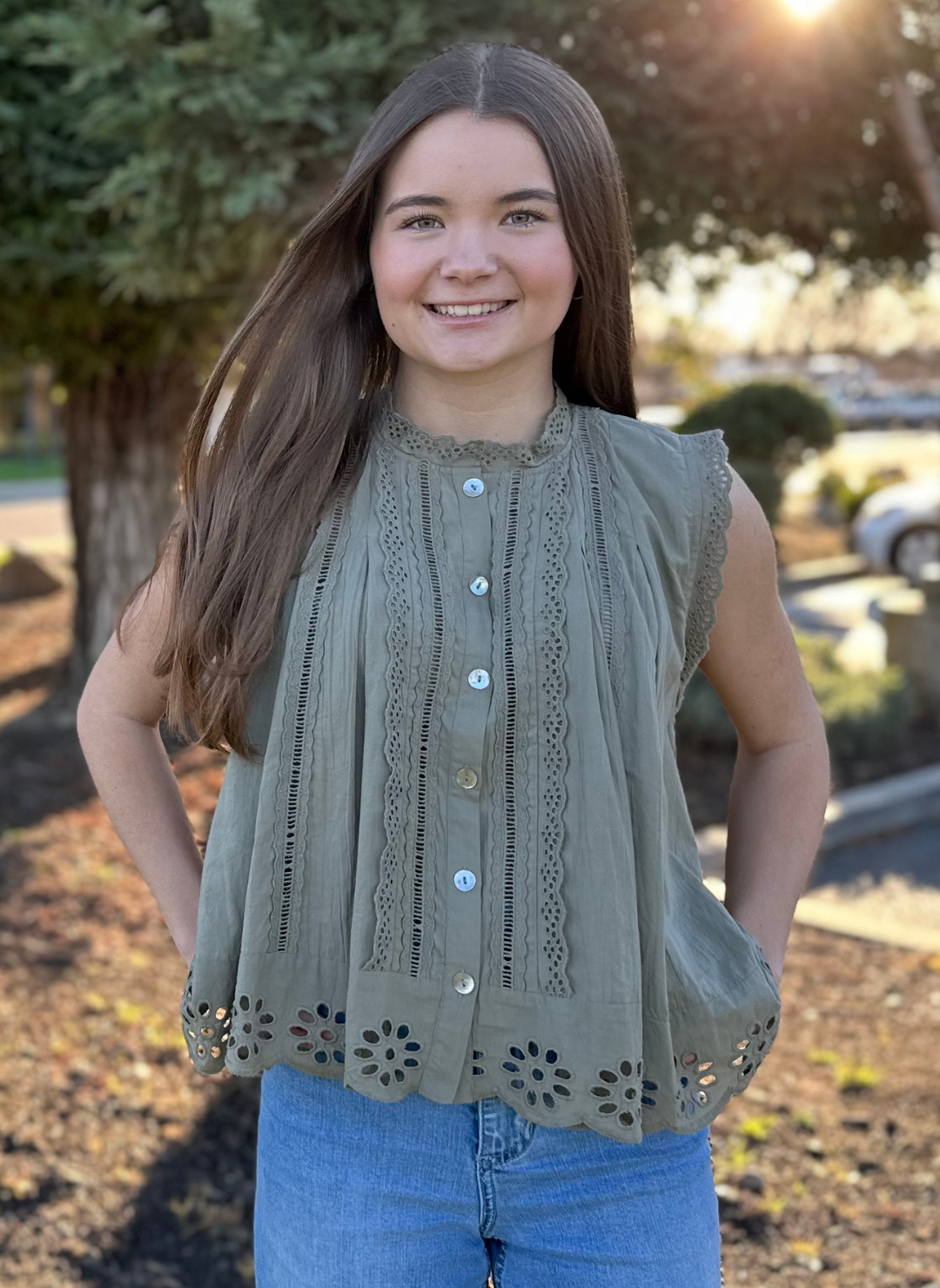Malia Eyelet Tank