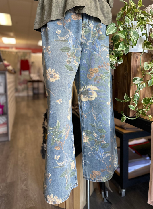 Pioneer's Petals Printed Floral Denim