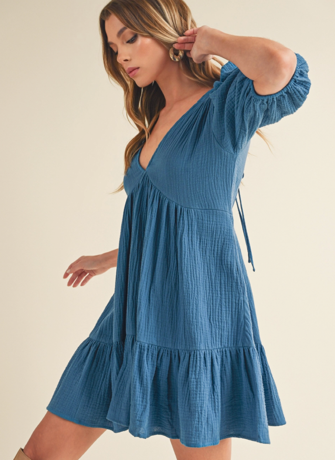 Penny Cotton Gauze Half Sleeve Dress