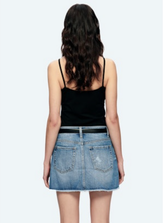 Bayeas Anna Distressed Mini Denim Skirt
