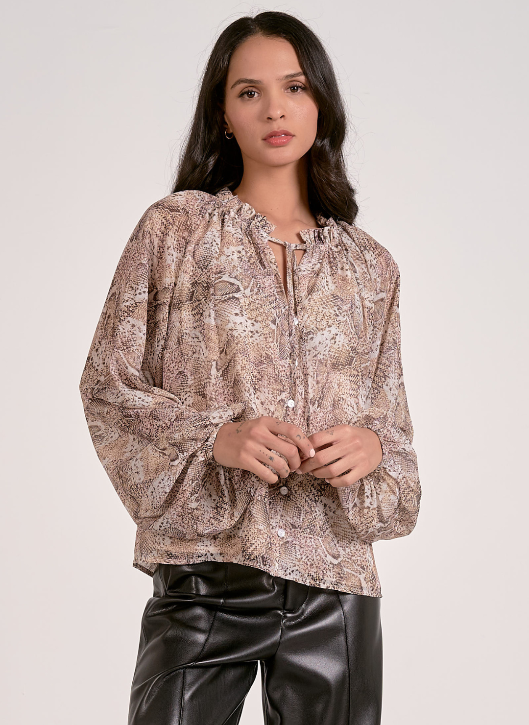 Elan Snake Print Blouse