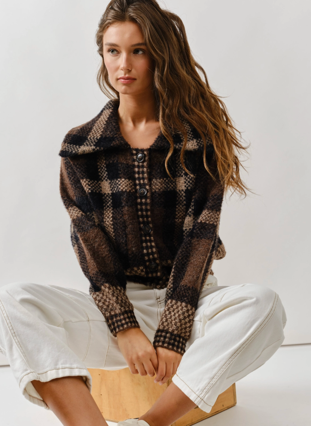 Cabin Plaid Button Down Cardigan