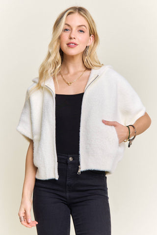 Carrie Short Sleeve Hooded Sweater