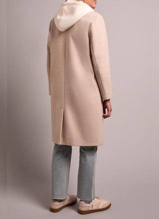 Lightweight cream trench with casual hood insert by Tribal.