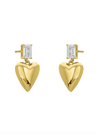 FYB Zosia Heart Earrings gold with CZ stud