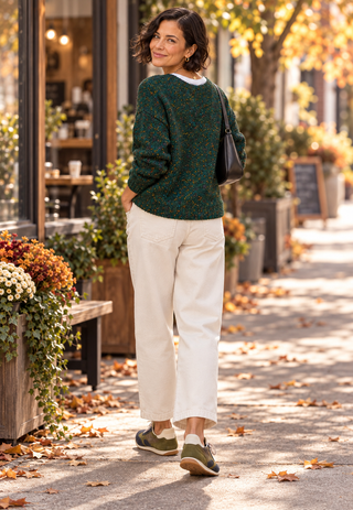 White Stuff Textured V-Neck Sweater