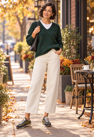 White Stuff Textured V-Neck Sweater