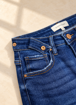 Risen Ankle Straight Adjustable Waist Jeans
