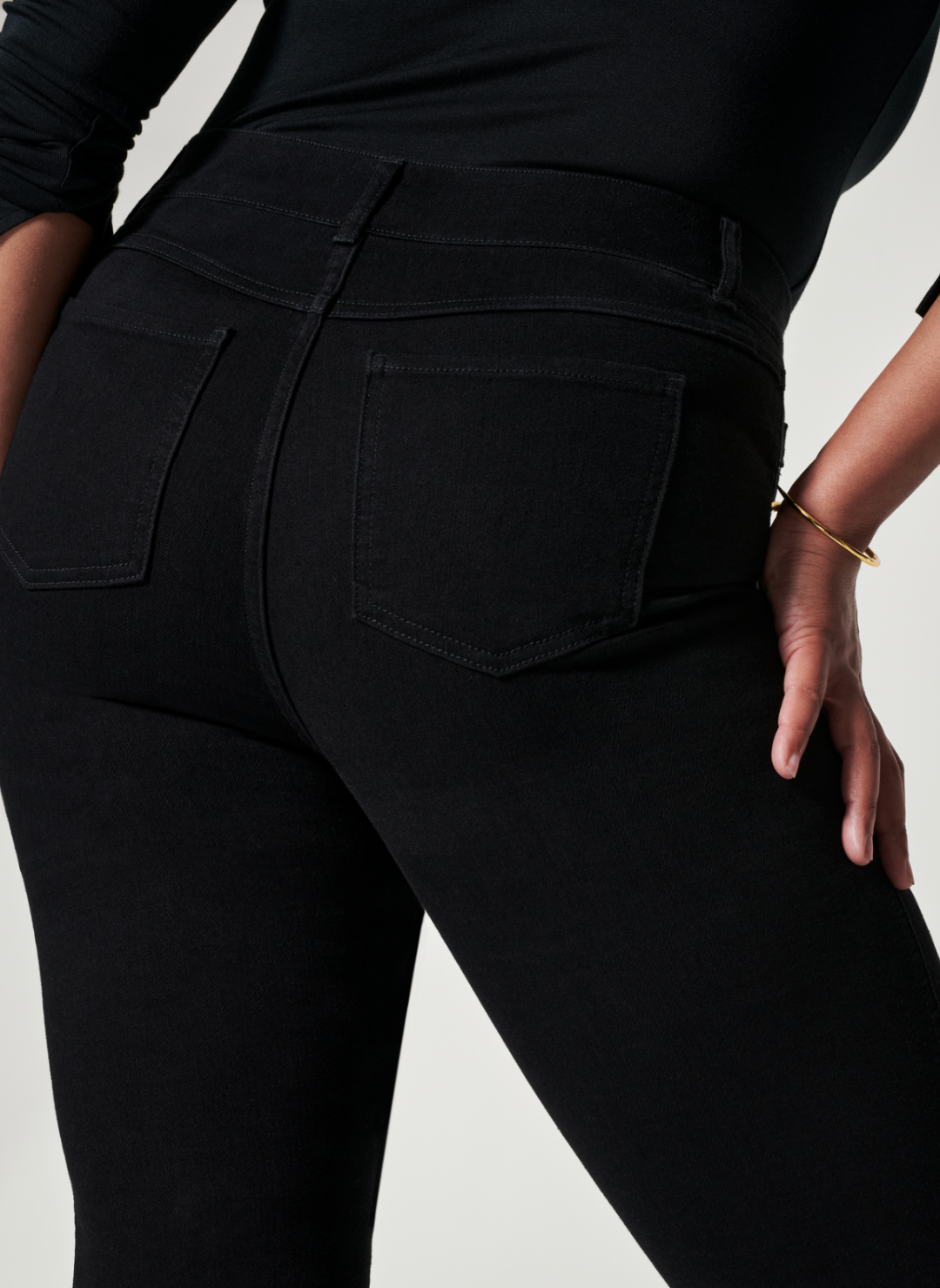 SPANX Slight Flare Black Stretch Denim