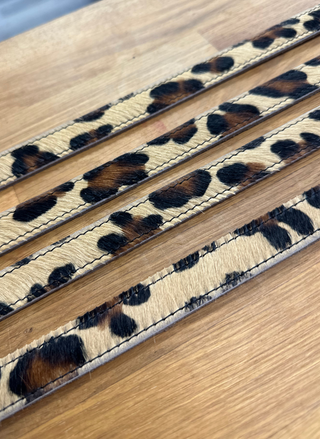 Dania Leopard Skinny Leather Belt