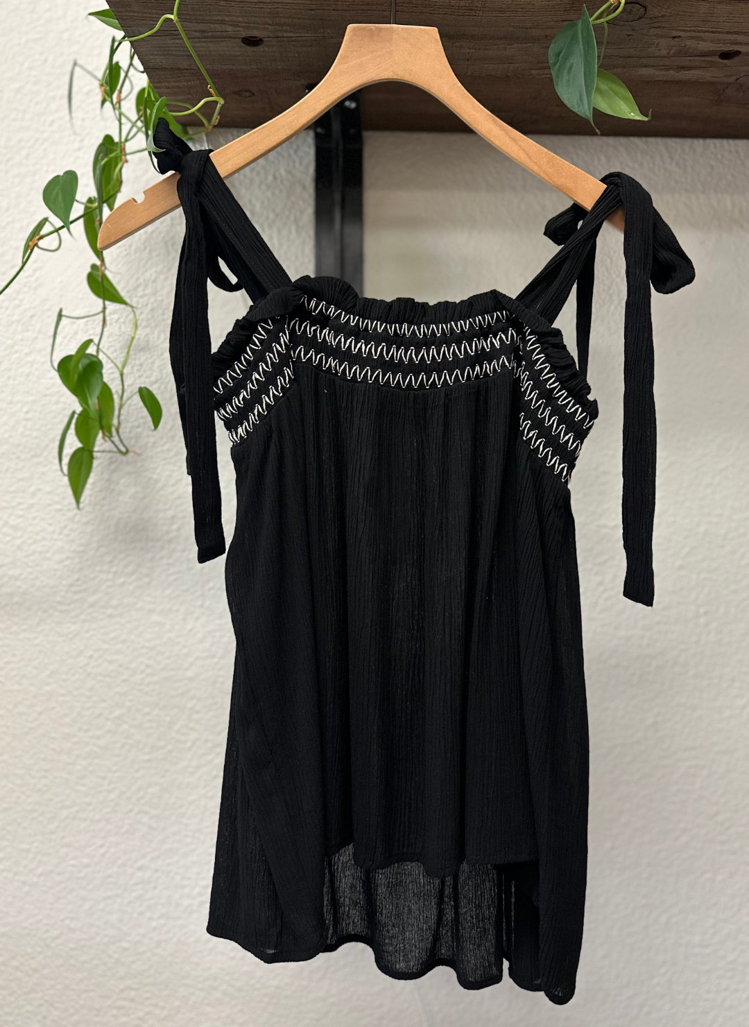 Lovestitch Trina Tie Tank Smocked Top