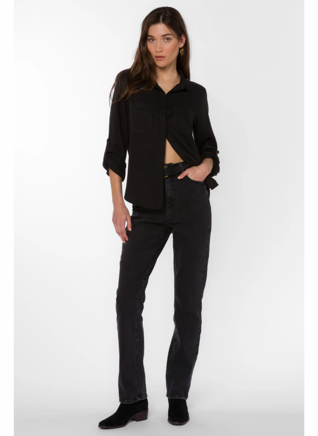 Lexi Tencel Button-Up Long Sleeve Shirt