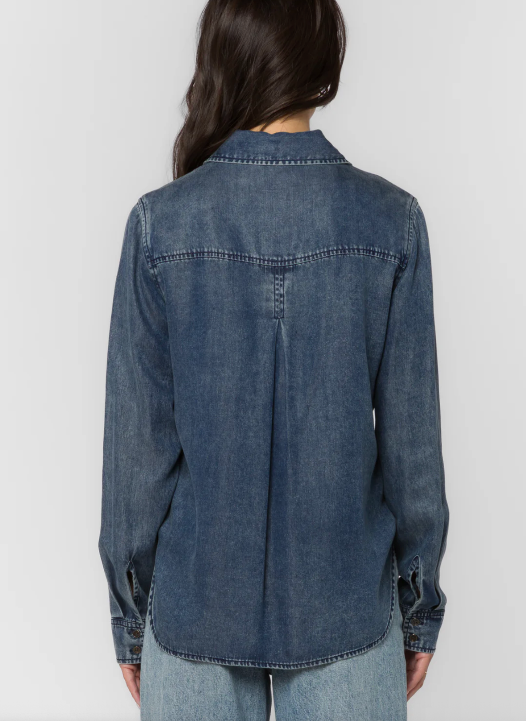 Dream Denim Tencel Button-Up Long Sleeve Shirt