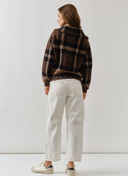 Cabin Plaid Button Down Cardigan