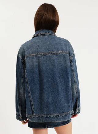 Back view of Daze Denim Beau Denim Jacket showing clean medium wash design