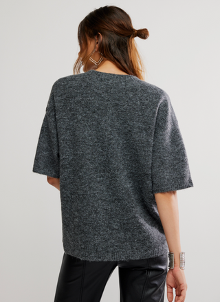 Back view of Free People Margot Sweater Tee showing relaxed fit and knit fabric details.