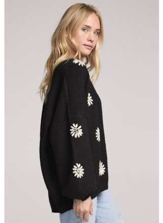 Saltwater Luxe Midnight Bloom Long Sleeve Cardigan