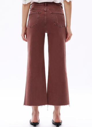 Bayeas Coffee Break Wide Leg Crop Denim in Cappuccino