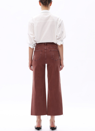 Bayeas Coffee Break Wide Leg Crop Denim in Cappuccino