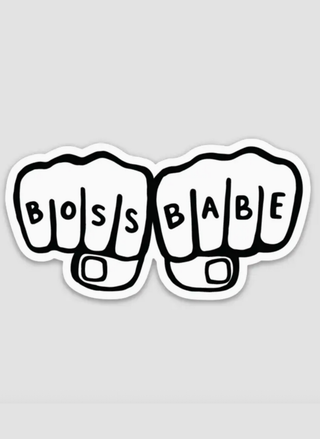 Boss Babe sticker showing bold fist lettering — empowering design for confident women and entrepreneurs.