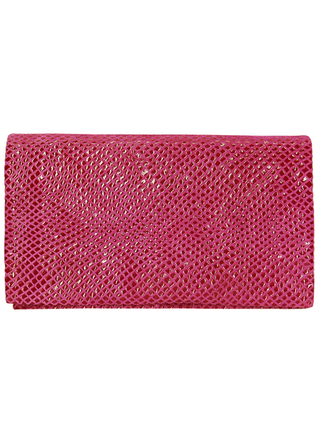 Latico Geo Wallet with foil finish, card slots, and luxe storage. Red or Cream.