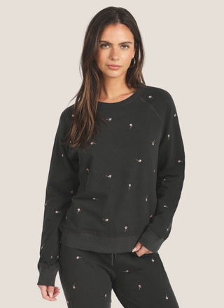 Dylan Chloe Rose Embroidered Sweatshirt