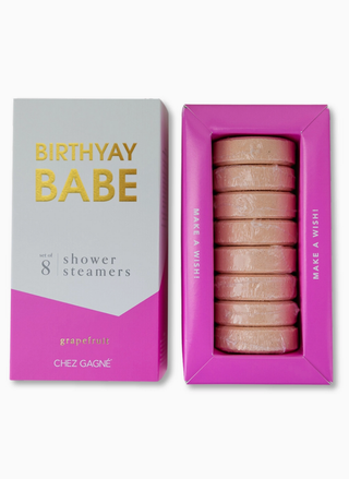 BirthYAY Babe grapefruit shower steamers gift box with eight aromatherapy tablets by Chez Gagné