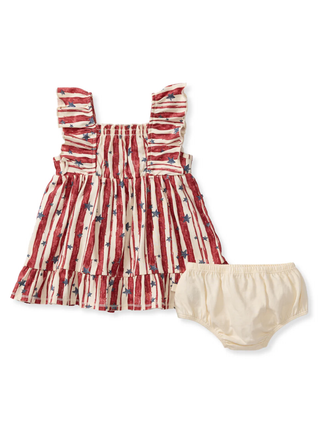 Burt's Bees Baby Stars & Stripes Organic Cotton Dress with Bloomers