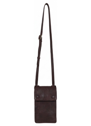 Latico Coffee Halo leather crossbody phone purse slim minimalist handbag