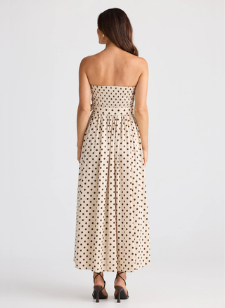 Brave & True Avalon Strapless Polka Dot Dress