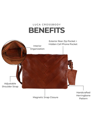 LATICO Leather Luca Herringbone Crossbody