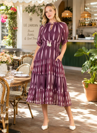 maxi dress short front Peasant Short Sleeve Tie Front Maxi Dress Medium