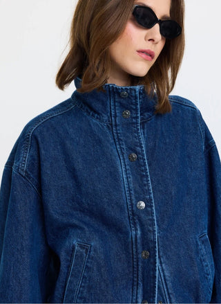 DAZE Phantom Funnel Neck Denim Jacket
