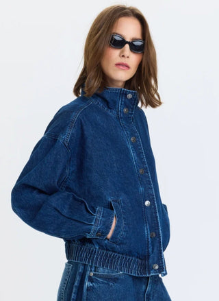 DAZE Phantom Funnel Neck Denim Jacket