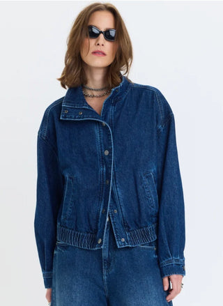 DAZE Phantom Funnel Neck Denim Jacket
