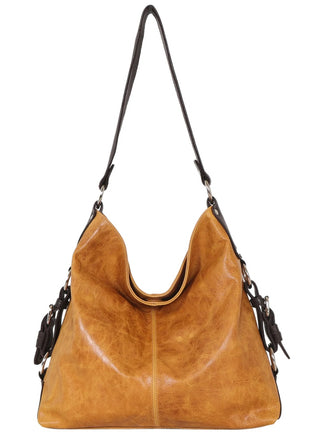 Latico Simone Md Leather Shoulder Bag in Tan, full-grain leather hobo shoulder bag - August Boutique