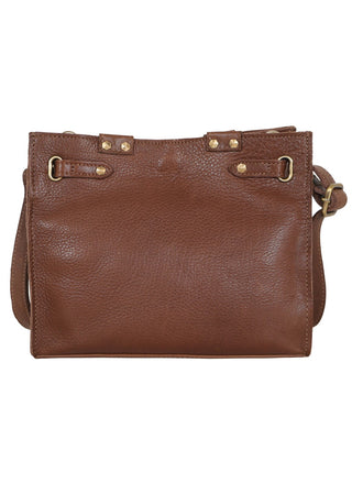Latico Malibu Milled Leather Crossbody Bag in Mocha