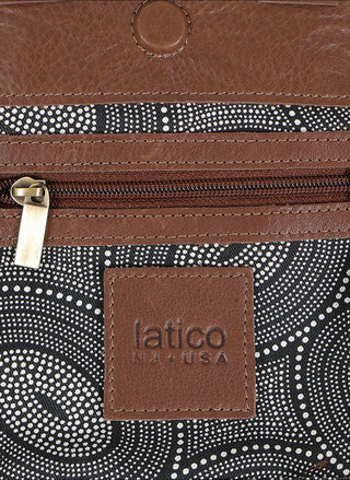 Latico Malibu Milled Leather Crossbody Bag in Mocha, handcrafted tumbled leather handbag - August Boutique