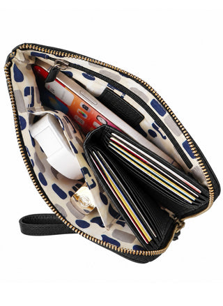 Latico Muse full-grain leather wristlet wallet with exterior zip pocket and antiqued silver hardware