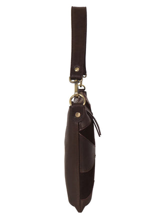 Latico Stevie brown suede crossbody bag, handcrafted leather shoulder bag and clutch - August Boutique