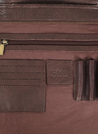 Latico Tanya Suede Leather Tote Bag in Brown with top zip closure