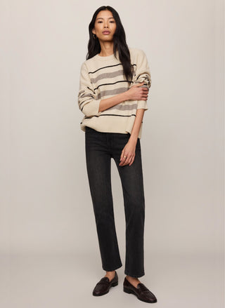Z Supply Cirrus long sleeve striped sweater in Chalk, an easy layer for jeans and trousers