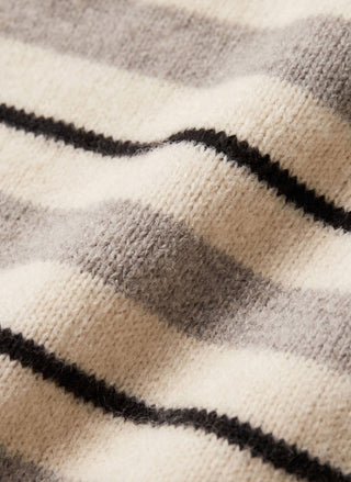 Relaxed fit Z Supply Cirrus Stripe Sweater in Chalk, lightweight women's knit top - August Boutique