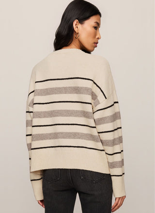 Women's Z Supply Cirrus Stripe Sweater in Chalk with a relaxed, slightly oversized fit