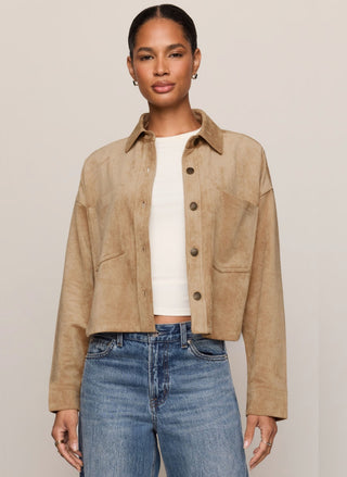 Z Supply All Day Cropped Faux Suede Jacket