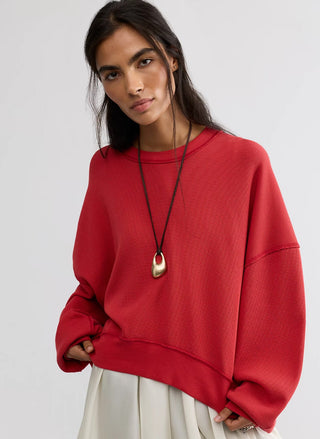 Slouchy We The Free thermal top with dropped shoulders, soft modal cotton blend by Free People