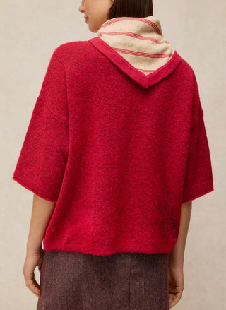 Bright red knit sweater tee by White Stuff in a relaxed fit, soft wool-blend knitwear