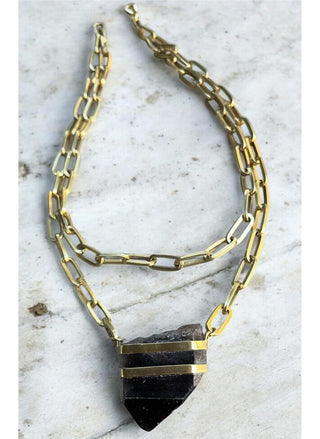 mola Smoky Quarts Double Bronze Necklace